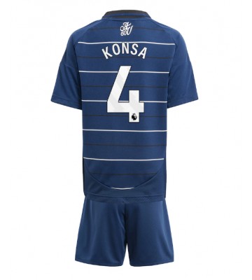 Aston Villa Ezri Konsa #4 Alternativní dres komplet pro Děti 2024-25 Krátkým Rukávem (+ Krátké kalhoty)